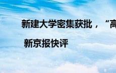 新建大学密集获批，“高教弱省”该如何强起来？| 新京报快评