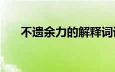 不遗余力的解释词语 不遗余力的拼音 