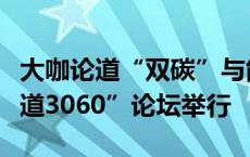 大咖论道“双碳”与能源绿色转型，首届“碳道3060”论坛举行