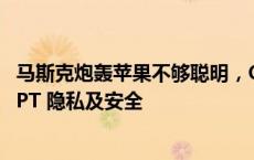 马斯克炮轰苹果不够聪明，OpenAI 怒怼回击并强调 ChatGPT 隐私及安全