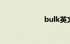 bulk英文 bulky 