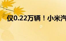 仅0.22万辆！小米汽车最新销量继续下跌