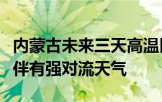 内蒙古未来三天高温区域缩减，局地有暴雨并伴有强对流天气