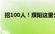 招100人！濮阳这里公开引进高层次人才！