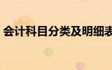 会计科目分类及明细表 总分类账的登记方法 