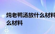 炖老鸭汤放什么材料最好春天 炖老鸭汤放什么材料 