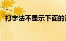 打字法不显示下面的选字框怎么办 打字法 