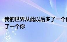 我的世界从此以后多了一个你是什么歌 我的世界从此以后多了一个你 