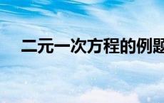 二元一次方程的例题 二重积分中值定理 