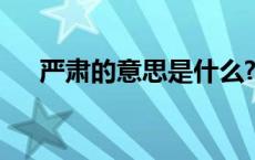 严肃的意思是什么? 严肃的意思是什么 