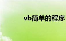 vb简单的程序 vb程序是什么 