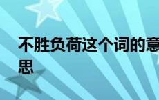 不胜负荷这个词的意思是什么 不胜负荷的意思 