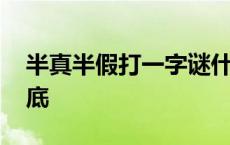 半真半假打一字谜什么字 半真半假打一字谜底 