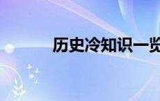 历史冷知识一览表 历史冷知识 