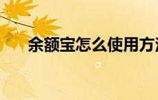 余额宝怎么使用方法 余额宝怎么用啊 