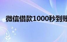 微信借款1000秒到账的 微信借钱一分钟到账 