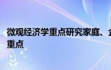 微观经济学重点研究家庭、企业等( )的经济行为 微观经济学重点 