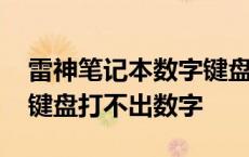 雷神笔记本数字键盘打不出数字 笔记本数字键盘打不出数字 