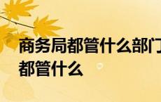 商务局都管什么部门商务局都管什么 商务局都管什么 