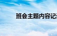 班会主题内容记录 班会主题内容 