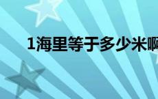 1海里等于多少米啊 1海里等于多少米 