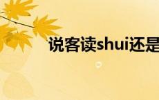 说客读shui还是shuo 说客读音 