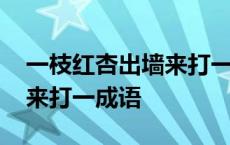 一枝红杏出墙来打一成语谜底 一枝红杏出墙来打一成语 