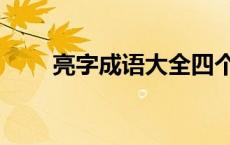 亮字成语大全四个字开头 亮字成语 