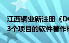 江西铜业新注册《DCS图纸校验软件1.0》等3个项目的软件著作权