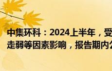 中集环科：2024上半年，受全球宏观经济弱复苏、美元汇率走弱等因素影响，报告期内公司生产经营继续承压