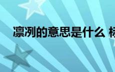 凛冽的意思是什么 标准答案 凛冽的意思 