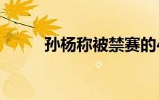 孙杨称被禁赛的4年收获大于遗憾