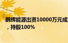 鹏辉能源出资10000万元成立内蒙古鹏辉能源科技有限公司，持股100%