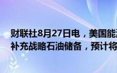 财联社8月27日电，美国能源部计划购买约360万桶石油以补充战略石油储备，预计将在明年一月至三月期间交付。