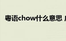 粤语chow什么意思 广东话chok什么意思 