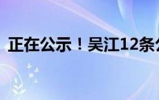 正在公示！吴江12条公交线路将于近期优化