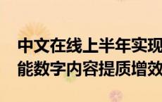 中文在线上半年实现营业收入4.62亿元 AI赋能数字内容提质增效