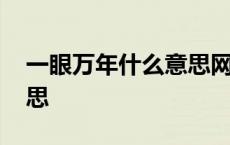 一眼万年什么意思网络用语 一眼万年什么意思 