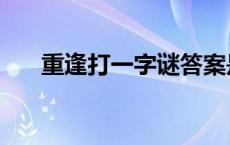 重逢打一字谜答案是什么 重逢打一字 