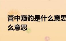 管中窥豹是什么意思解释一下 管中窥豹是什么意思 