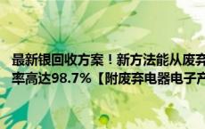 最新银回收方案！新方法能从废弃太阳能电池板中回收85%的银，回收率高达98.7%【附废弃电器电子产品处理技术赛道观察图谱】