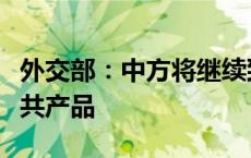 外交部：中方将继续致力于向国际社会提供公共产品