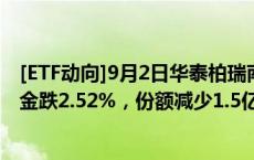 [ETF动向]9月2日华泰柏瑞南方东英恒生科技(QDII-ETF)基金跌2.52%，份额减少1.5亿份