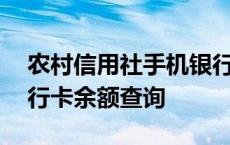 农村信用社手机银行app下载 农村信用社银行卡余额查询 