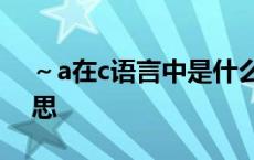 ～a在c语言中是什么意思 c语言char什么意思 