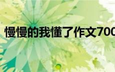 慢慢的我懂了作文700字 慢慢的我懂了作文 