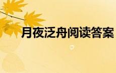 月夜泛舟阅读答案 月夜泛舟刘著赏析 