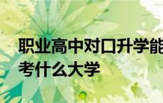 职业高中对口升学能考什么大学 职业高中能考什么大学 