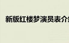 新版红楼梦演员表介绍 新版红楼梦演员表 