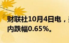 财联社10月4日电，美元兑日元失守146，日内跌幅0.65%。